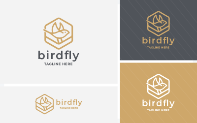 Fågel flyga djur vektor logotyp