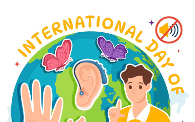 12 Giornata Internazionale delle Lingue dei Segni Illustrazione