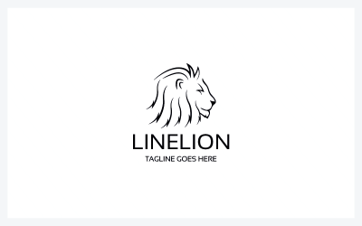 Logotipo de vetor animal de leão de linha