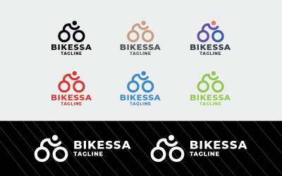 Logotipo vectorial de compras en bicicleta