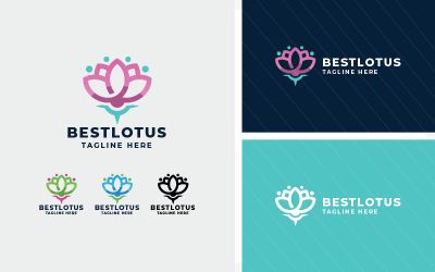 Lotus blomma vektor logotyp mall