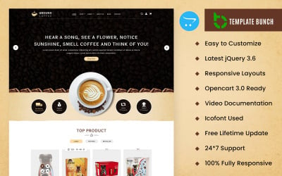 Молотый кофе — адаптивная тема OpenCart для электронной коммерции