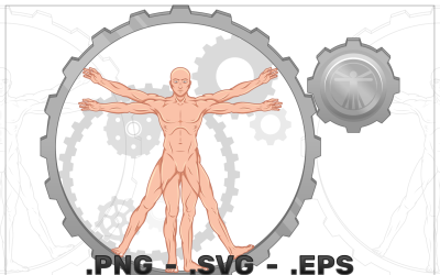 Vector Design Human Proportions With Gears