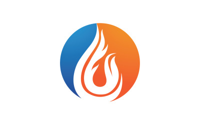Fuego caliente quema logo vector v11