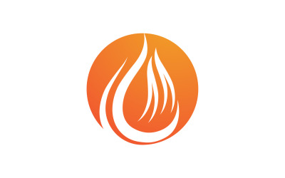 Fuego caliente quema logo vector v1