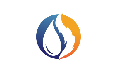 Fuego caliente quema logo vector v2