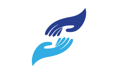 Logotipo de cuidado de ayuda para el cuidado de las manos v1
