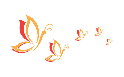Wing butterfly beauty logo vector v6