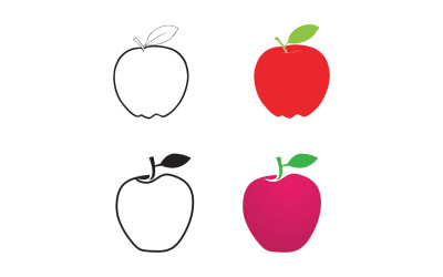 Apple frutas frescas vector logo v3