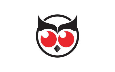 Búho cabeza pájaro logo plantilla vector v10