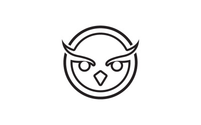 Búho cabeza pájaro logo plantilla vector v18