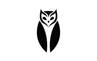 Búho cabeza pájaro logo plantilla vector v4