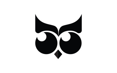 Búho cabeza pájaro logo plantilla vector v6