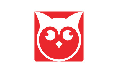Búho cabeza pájaro logo plantilla vector v7