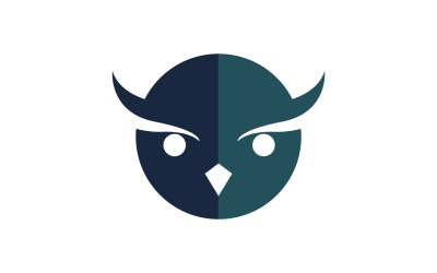 Búho cabeza pájaro logo plantilla vector v8