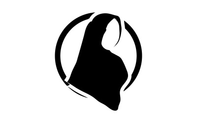 Hijab Frau Moeslim Logo Vektor v13