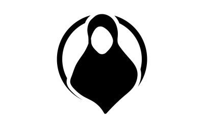 Hijab Frau Moeslim Logo Vektor v3