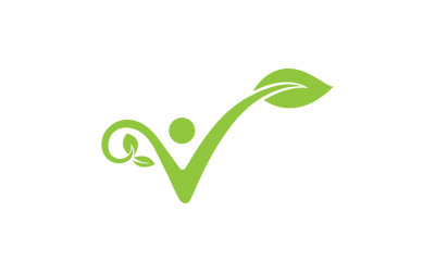 hoja naturaleza ir verde logo vector v7