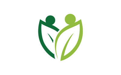 Eco leaf green tree element logo v4