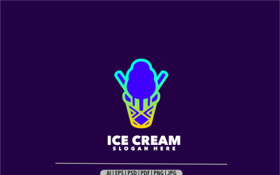 Logo dégradé de crème glacée forzen gelato