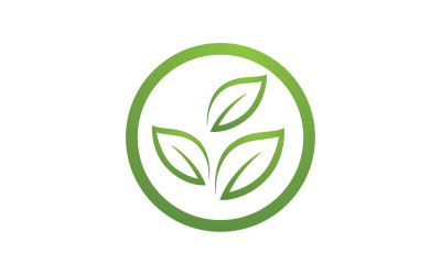 Logotipo de elemento de árbol verde de hoja ecológica v7