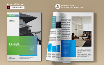 Plantilla de informe anual. Plantilla de Indesign y MS Word