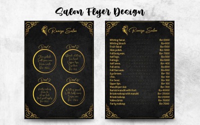 Salon-Flyer-Design mit vier Angeboten