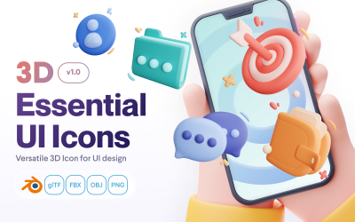 UIcons - Conjunto de iconos 3D de interfaz de usuario general