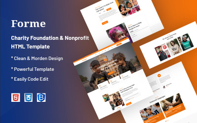Forme – Välgörenhetsstiftelse och webbplatsmall för ideella organisationer