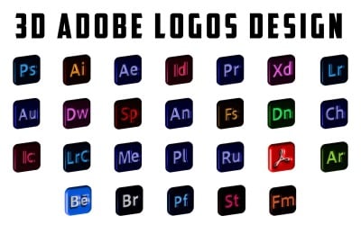 NEW Professional 3D Adobe Software Icons Design