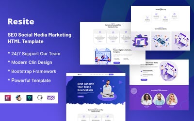 Resite – Modelo de site de marketing de mídia social SEO
