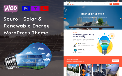Souro - Güneş ve Yenilenebilir Enerji WordPress Teması
