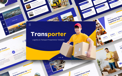 Transporter - PowerPoint-mall för logistik och transport