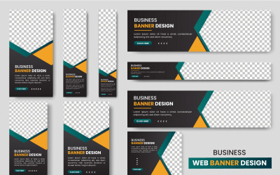 Vector web banner layout set eller business web banner mall buntar
