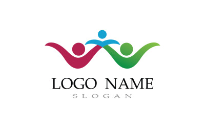 Family care people team success human character community logo v11