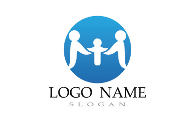 Family care people team success human character community logo v14