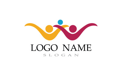 Family care people team success human character community logo v1