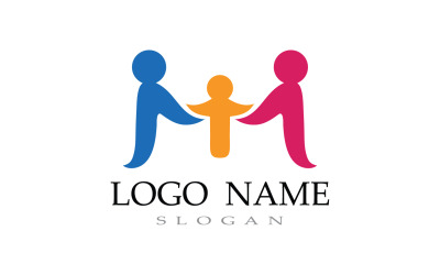 Family care people team success human character community logo v4