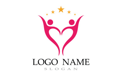 Family care people team success human character community logo v8