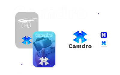 Modèle de conception de logo de drone de photographie