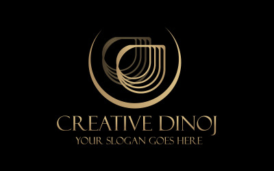 Modelos de negócios profissionais criativos Dinoj-Lettre D e J Modern Logo