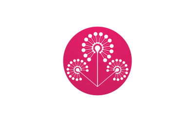 Dandelion flower beauty logo vector v17