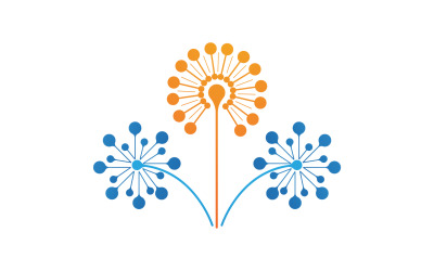 Dandelion flower beauty logo vector v9