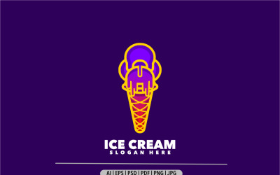 Diseño de logotipo degradado de helado simple
