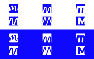Kreatives M-Letter-Vektor-Logo-Vorlagen-Illustrations-Designpaket