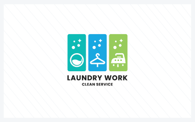 Laundry Work Pro Logo Templates