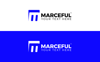 Minimal Vector Branding M-logotyp, malldesign
