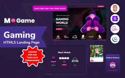 MoGame — адаптивный HTML5-шаблон целевой страницы для игр