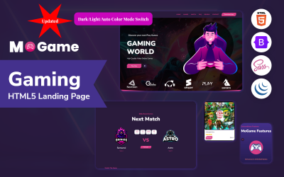 MoGame - Gaming HTML5 Responsive Landing Page Mall