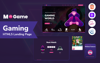 Online gaming concept website landing page with game console free
